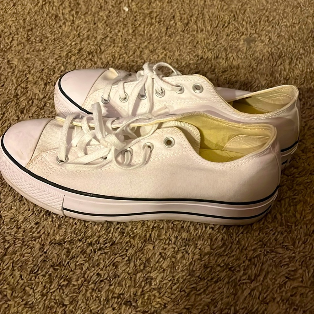 NEW white platform converse